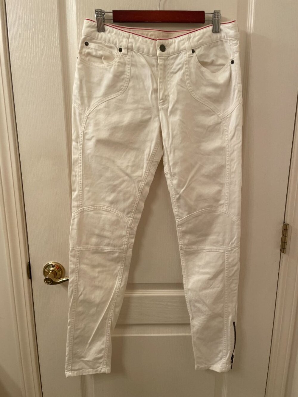 Louis Vuitton Cotton Womens Pants Off White Size 42/8 Made in Italy